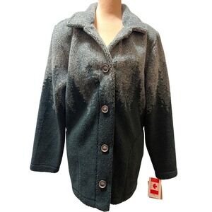 NWT County Clothing Co Green Sherpa Fleece Forest Women's Jacket M  Cabin VTG